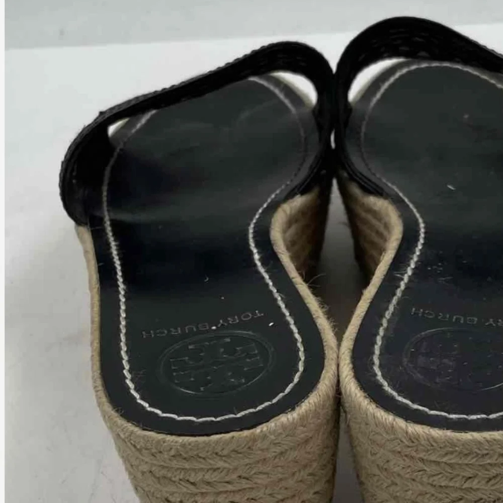Tory Burch Black Espadrilles Platform Sandals